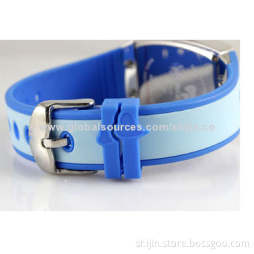 Silicone watch with square case for smart people, sky blue, OEM, China manufacturer